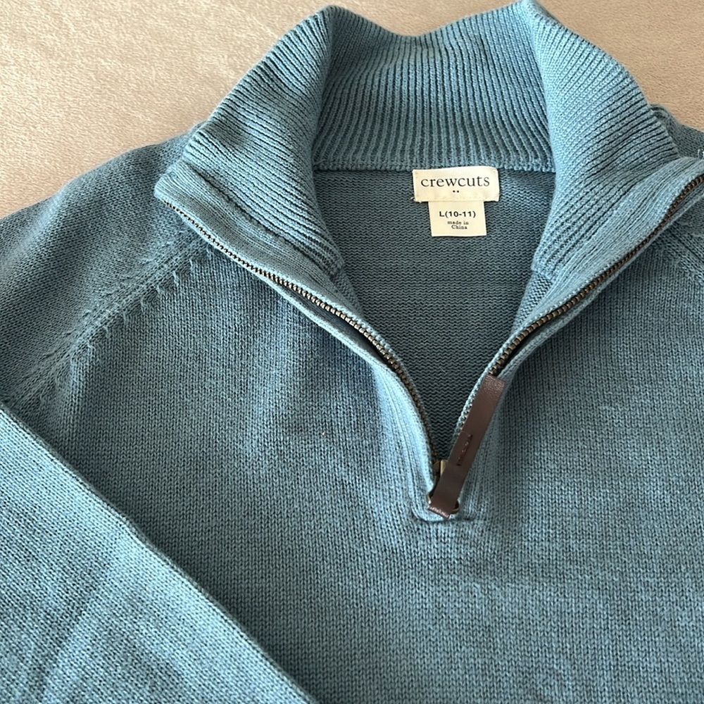 J.Crew Crew Cuts (Factory) Boys' cotton half-zip pullover sweater size L (10-11)